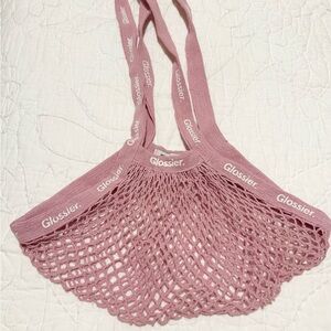 Glossier Limited Edition Pink Rose Market Net Shopping Bag